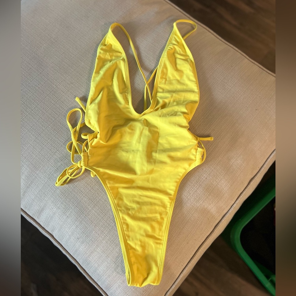 Kendall & Kylie Yellow One Piece Swimsuit